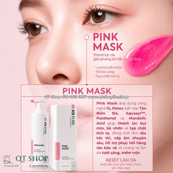 KB PURE - Pink Mask Detoxygen Cleansing for Face MỚI - 90g