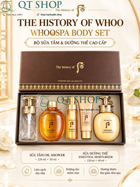 WHOO - Set Sữa Tắm Dưỡng Body Whoospa - KO HỘP - EXP 202802