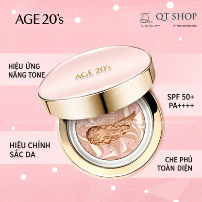 AGE 20's - @ - Phấn Tươi Signatura Essence Cover Pact Moisture - Tone #21 - Vỏ Hồng - EXP 202705