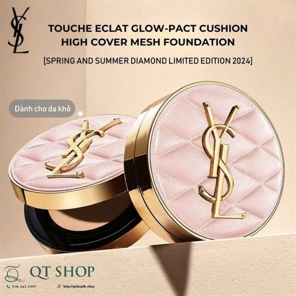 YSL - Touche Éclat Glow-Pact Cushion - #B10 Tông Sáng - 12g ( Vỏ Da Hồng)