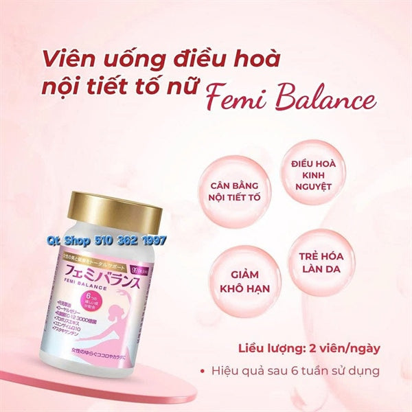 * Viên uống điều hòa nội tiết tố Femi 60 viên - Japan - EXP 202607