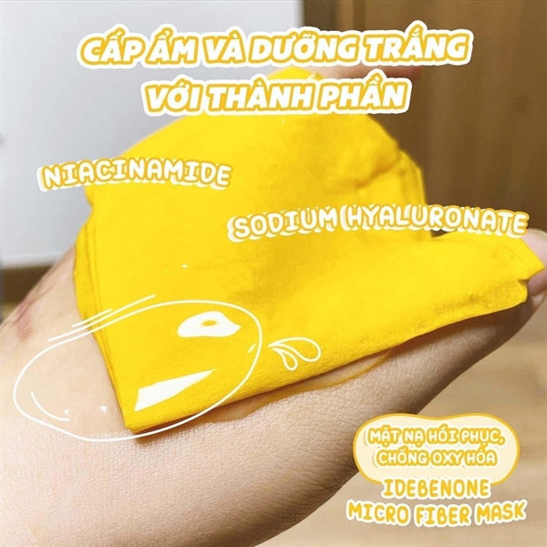 @ BEBALANCE - IDEBENONE MICROFIBER Mask Màu Vàng - Trắng Da - 10 ea