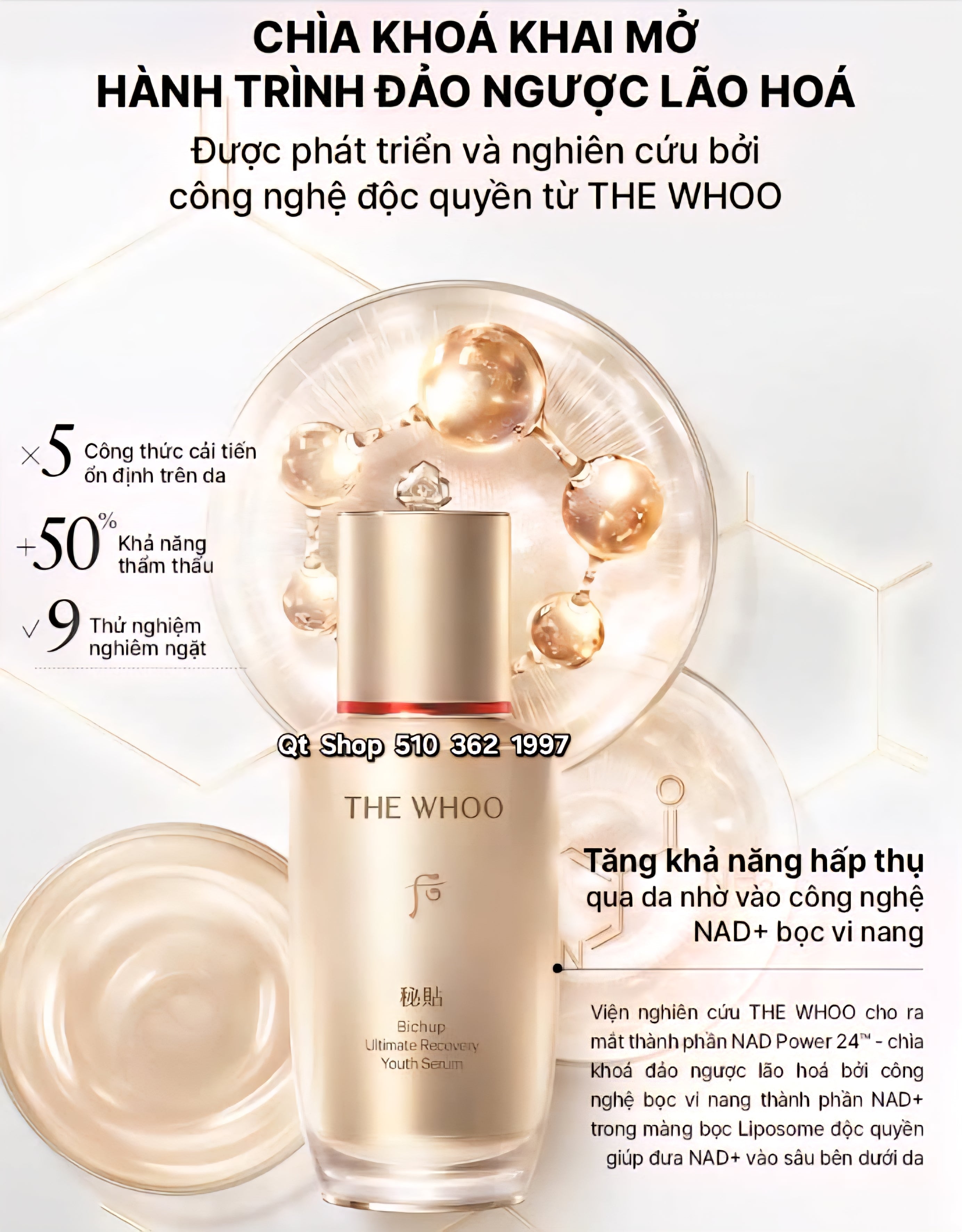 Set Serum Bichop 90 ml - Tặng kèm 5 Mini Kem mắt Hoa Hiên (Hộp)