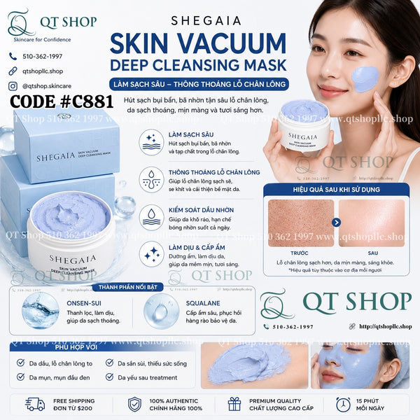 SHEGAIA Mặt Nạ Skin Vacuum Deep Cleansing Mask (Da dầu)