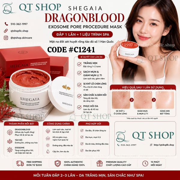 SHEGAIA Mặt nạ Huyết Rồng Dragonblood Exosome Pore Procedure Mask