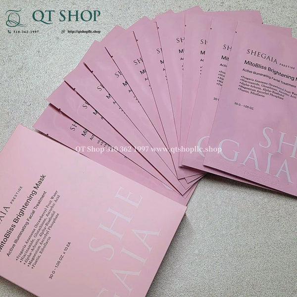 SHEGAIA Mặt Nạ Mitobliss Brightening Mask - 10ea (Hồng)