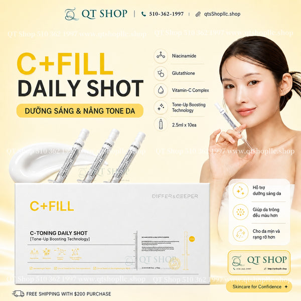 Set Differ&Deeper C-Toning Daily Shot Tone-Up Boosting Technology - Hộp 10 ống