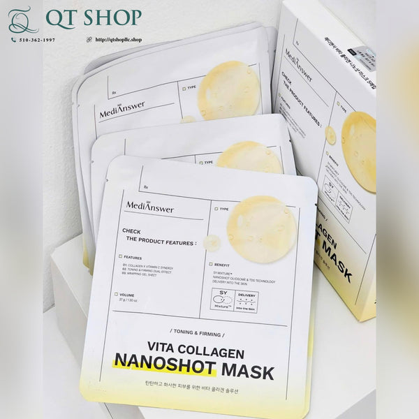 Mặt Nạ Thạch MediAnswer Vita Collagen Nanoshot Mask - 5ea