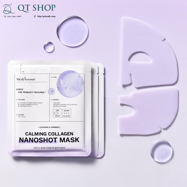 Mặt Nạ Thạch Collagen MediAnswer Calming Collagen Nanoshot Mask TÍM