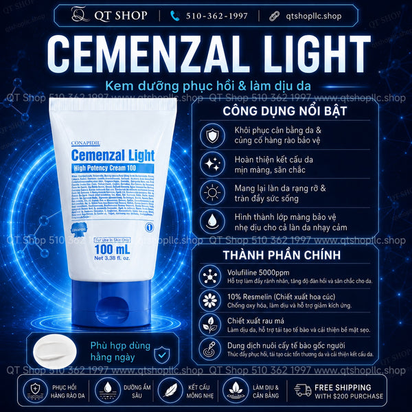 Pharmesthetics CONAPIDIL CEMENZAL LIGHT - Kem Dưỡng Tái Cấu Trúc - Tái Định Vị Ban Ngày 100ml