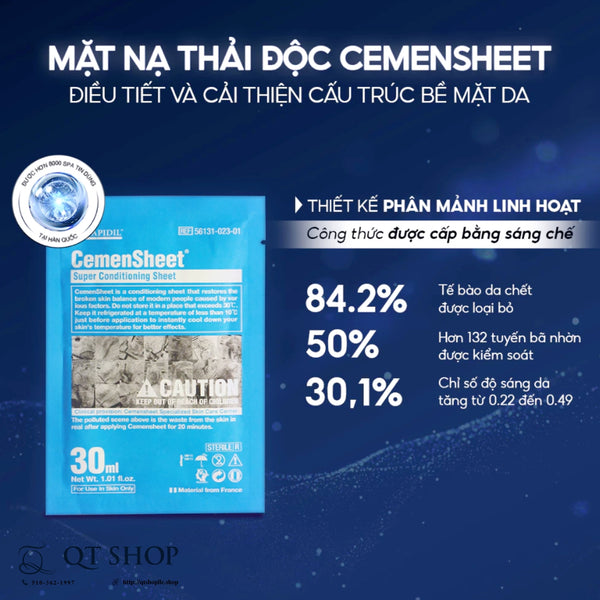Pharmesthetics - CONAPIDIL CEMENSHEET: Mask Định Vị xanh Mặt Nạ Thải Độc & Phục Hồi - 1ea