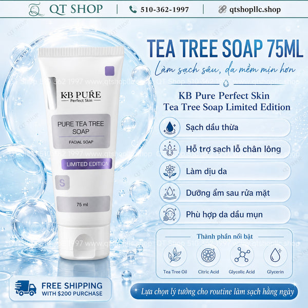 KB Pure - Sữa Rửa Mặt Perfect Skin Tea Tree Soap Limited Edition 75ml