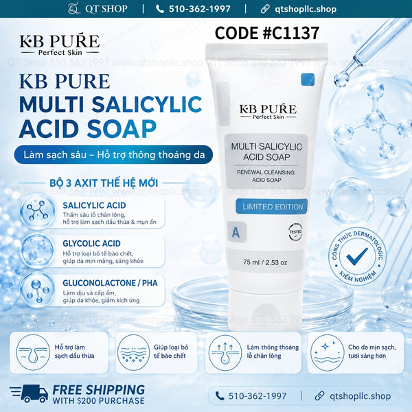 KB Pure - Tẩy Da Chết Multi Salicylic Acid Soap Limited Edition 75ml
