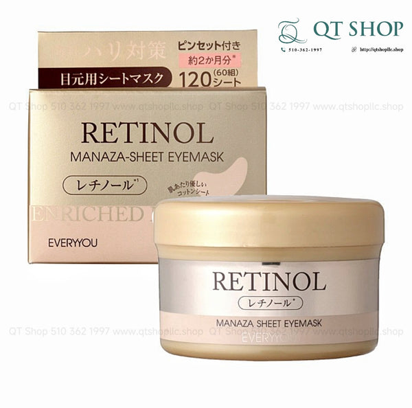 Mặt Nạ mắt Everyyou Retinol Manaza-Sheet EyeMask Japan 120 miếng (Màu Vàng)