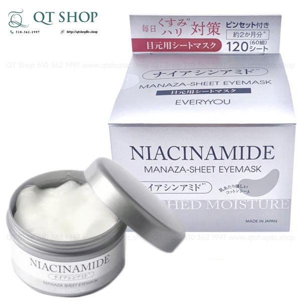 Mặt Nạ mắt Everyyou Niacinamide Manaza-Sheet EyeMask Japan 120 miếng (Màu Bạc)
