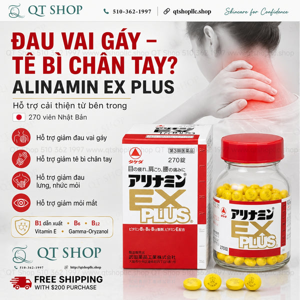 Viên uống Takeda Alinamin EX Plus 270 Viên - Hỗ trợ trị Đau Cổ Vai Gáy, Tê Bì Tay Chân