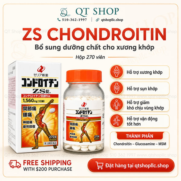 Viên bổ Xương khớp Người Nhện ZS Chondroitin Nhật Bản - Hộp 270 viên