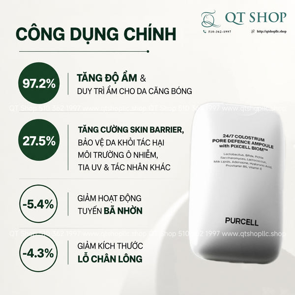 Xịt khoáng Purcell 24/7 Colostrum Pore Defence Ampoule Mist 55ml