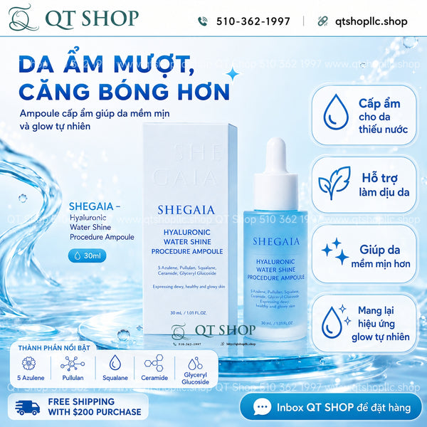 Tinh Chất Cấp Ẩm - Shegaia Hyaluronic Water Shine Procedure Ampoule 30ml