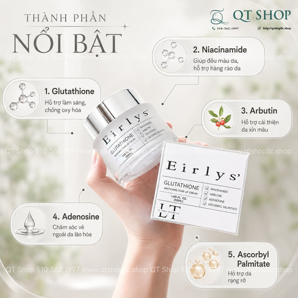 Kem Ngày Nâng Tông Eirlys Glutathione Whitening Tone Up Cream 50ml