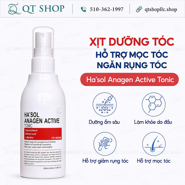 Xịt Dưỡng Hỗ Trợ Mọc Tóc Ha'sol Anagen Active Tonic 100ml