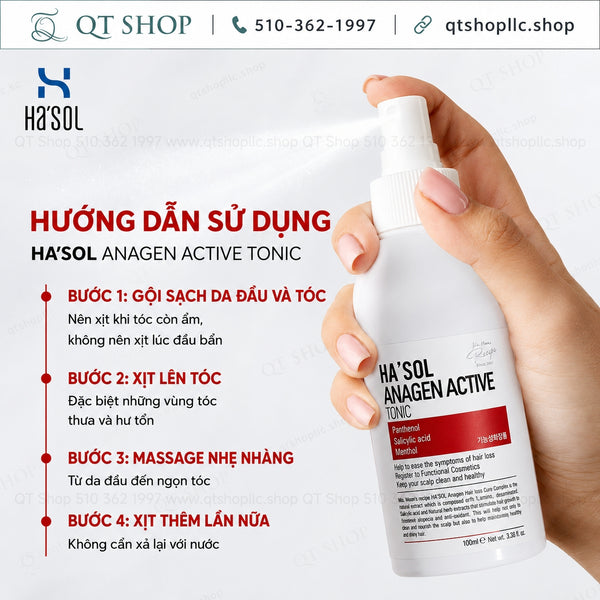 Xịt Dưỡng Hỗ Trợ Mọc Tóc Ha'sol Anagen Active Tonic 100ml