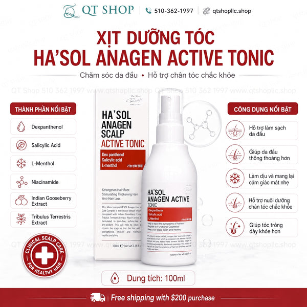 Xịt Dưỡng Hỗ Trợ Mọc Tóc Ha'sol Anagen Active Tonic 100ml