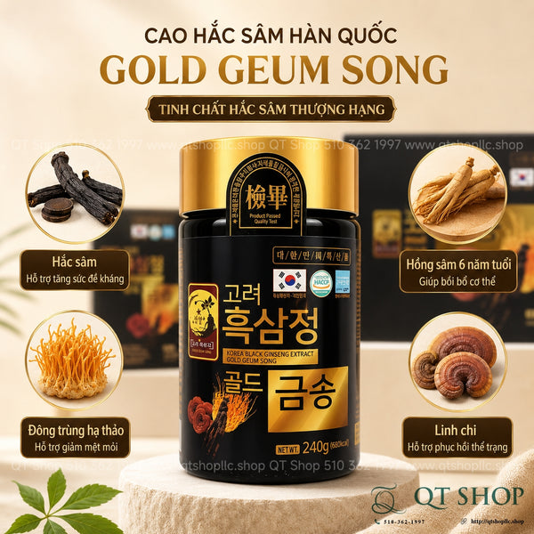 Cao Hắc Sâm Linh Chi Đông Trùng Korea Black Ginseng Extract Gold Geum Song