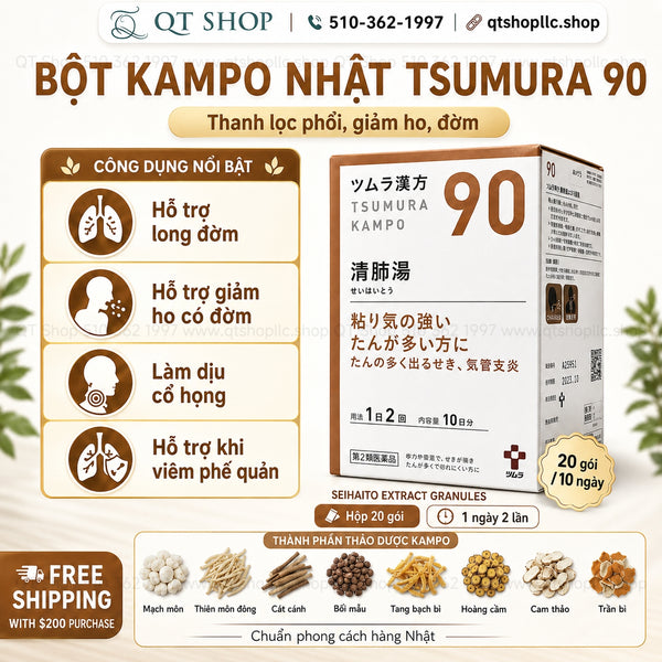 Bột uống thanh lọc phổi Tsumura Kampo 90 (Seihaito) Nhật Bản - Hộp 20 gói