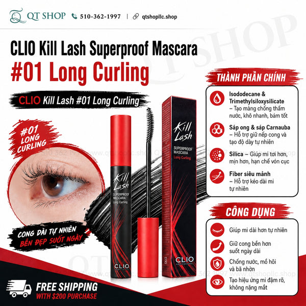 CLIO Kill Lash Superproof Mascara - Long Curling 7g