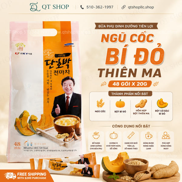 Ngũ Cốc Bí Đỏ Thiên Ma Hàn Quốc - Bịch 48 gói x 20g