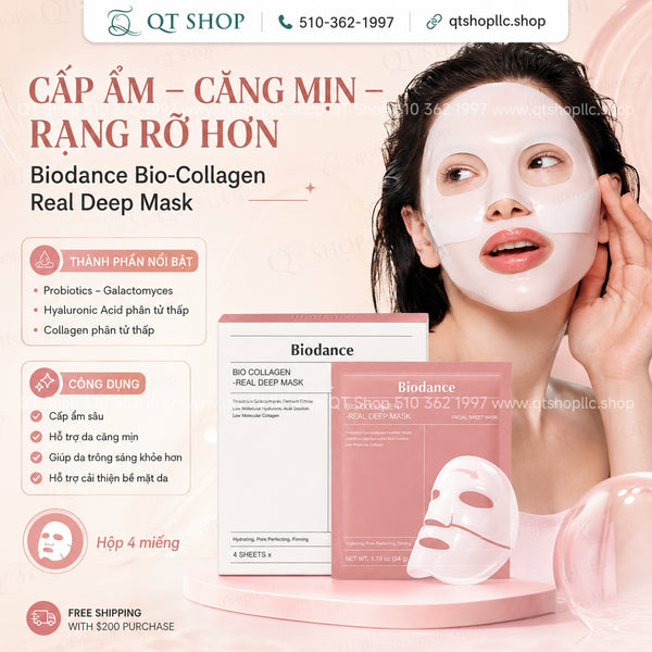 Mặt Nạ Thạch Biodance Bio-Collagen Real Deep Mask - Hộp 4 miếng