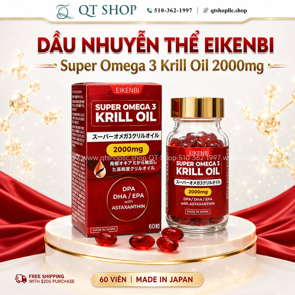Dầu Nhuyễn Thể Eikenbi Super Omega 3 Krill Oil 2000mg - Hộp 60 viên
