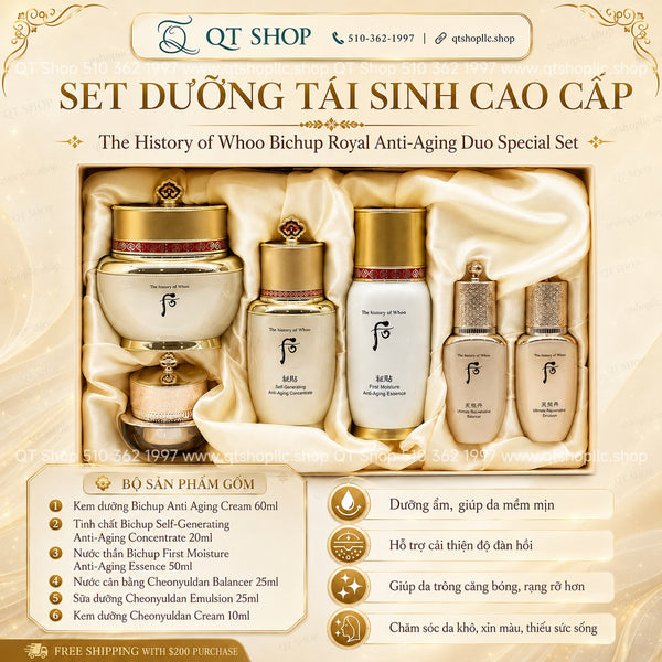 Set Dưỡng Tái Sinh Whoo Bichup Royal Anti-Aging Duo Special Set