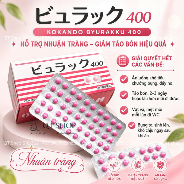 Viên Uống Nhuận Tràng Kokando ByurakkuNhật Bản - Hộp 400 viên
