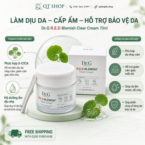 Kem Dưỡng Ẩm Phục Hồi cho da mụn Dr.G R.E.D Blemish - 70ml