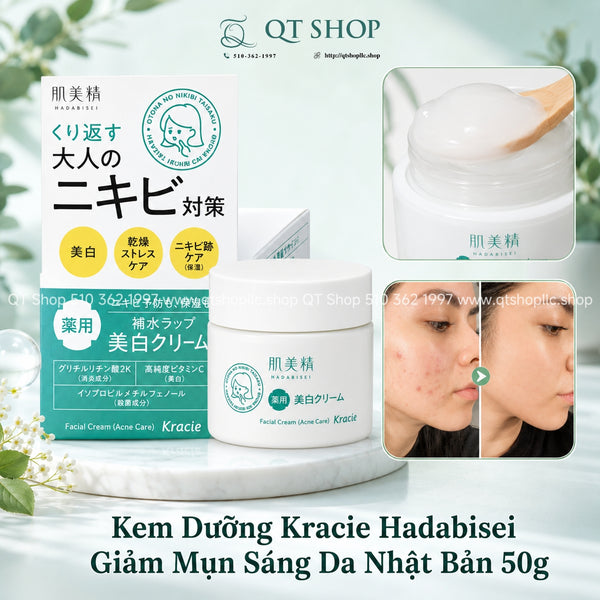 Kem Dưỡng ẨM Trị Mụn Kracie Hadabisei Facial Cream Nhật Bản - 50g