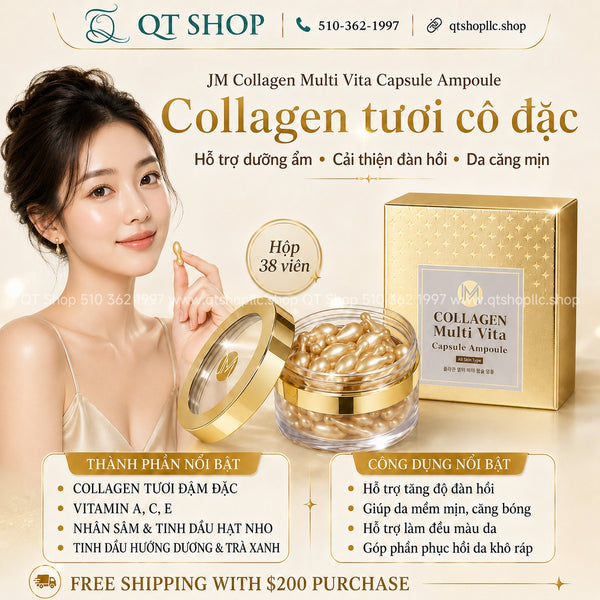 Viên Collagen Tươi JM Collagen Multi Vita Capsule Ampoule (Thoa Mặt) - 38 viên