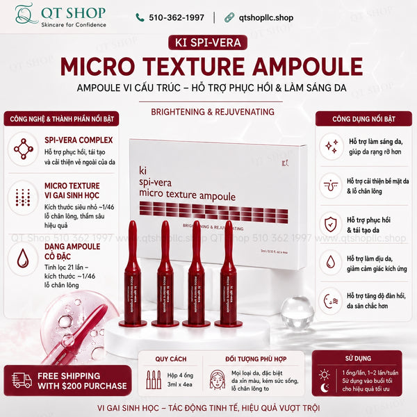 Tinh chất Ki Spi-Vera Micro Texture Ampoule - Hộp 4 ống
