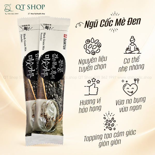Bột Ngũ Cốc Mè Đen Hàn Quốc Damtuh Black Grain Mix Powder - Hộp 40 gói