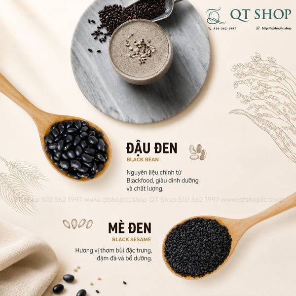 Bột Ngũ Cốc Mè Đen Hàn Quốc Damtuh Black Grain Mix Powder - Hộp 40 gói