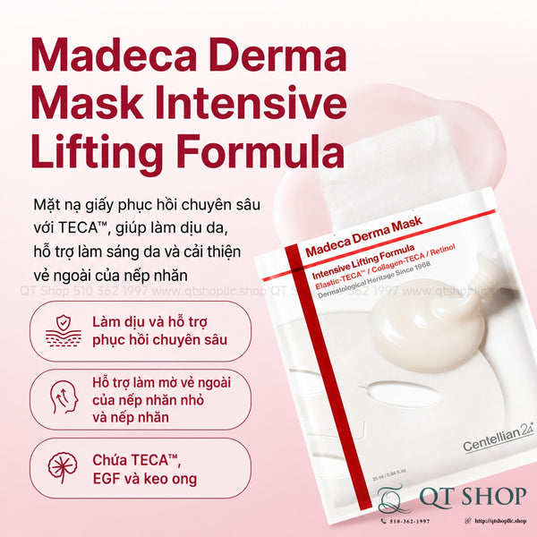 Mặt Nạ Centellian24 Madeca Derma Mask Intensive Lifting Formula - Hộp 10 miếng