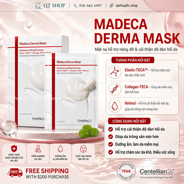 Mặt Nạ Centellian24 Madeca Derma Mask Intensive Lifting Formula - Hộp 10 miếng