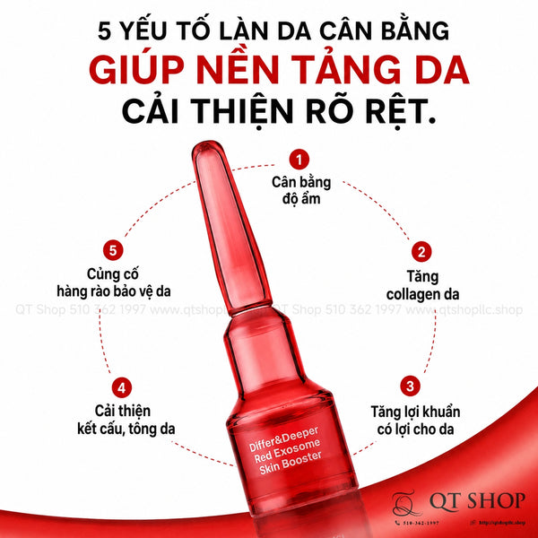 Differ & Deeper - Tế Bào Gốc Red Exosome Skin Booster - 5 ống