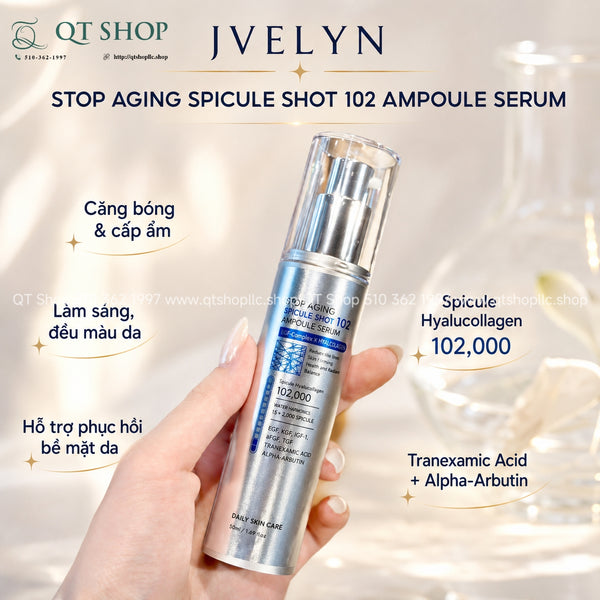 Tinh Chất Vi Kim Jvelyn Stop Aging Spicule Shot 102 Ampoule Serum - 50ml