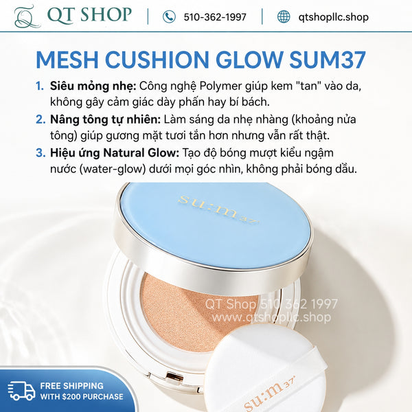 Set Phấn Nước Su:m37 Water-Full Mesh Cushion Glow Special Edition 01 - Tông #21