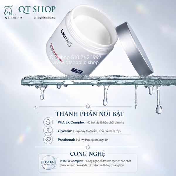 CNP Rx Skin Rejuvenating PHA Peeling Pad - Hộp 60 miếng + tặng kèm 5 miếng