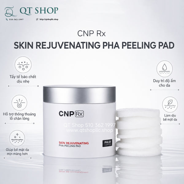 CNP Rx Skin Rejuvenating PHA Peeling Pad - Hộp 60 miếng + tặng kèm 5 miếng