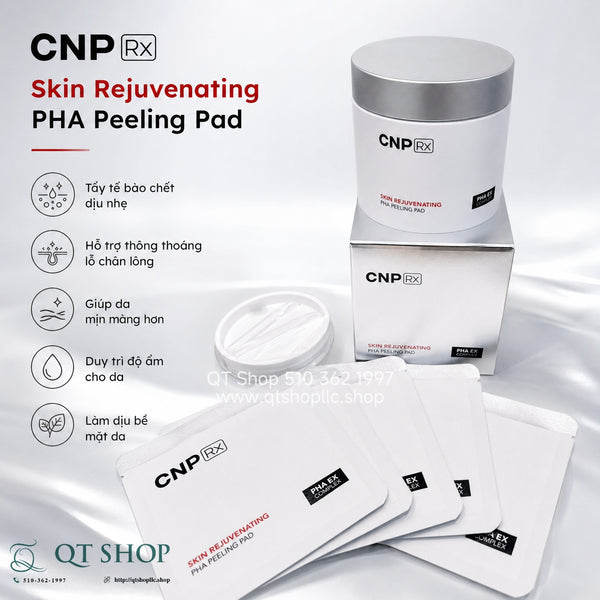 CNP Rx Skin Rejuvenating PHA Peeling Pad - Hộp 60 miếng + tặng kèm 5 miếng
