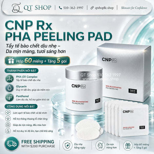 CNP Rx Skin Rejuvenating PHA Peeling Pad - Hộp 60 miếng + tặng kèm 5 miếng